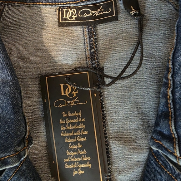 DG2 by Diane Gilman New Classic Stretch Denim City Jacket Midtone Sz L NWT - Picture 9 of 11
